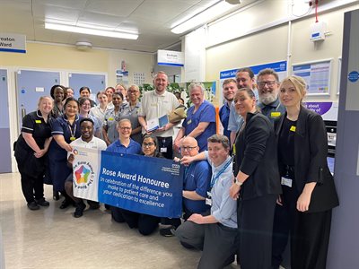 ROSE Award Team to Richard Lee stroke phsyio TEAM