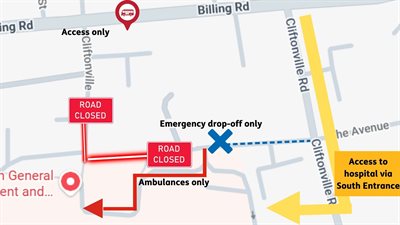 Updated Cliftonville closure map