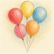 balloons card design